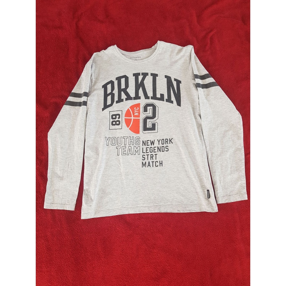Reserved Long Sleeve Shirt Boys' Gray EUC Graphic Print